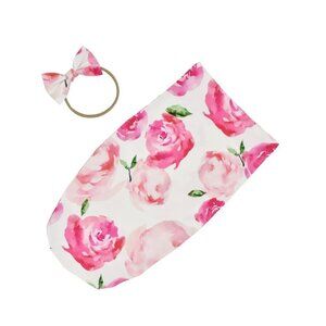 2 PC Floral Newborn set Swaddle Sack